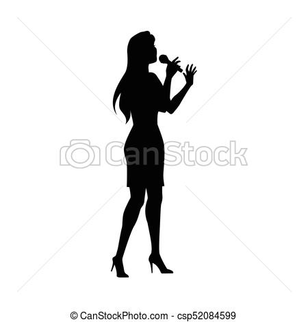 450x470 Female Singers Silhouette Set Clipart Vector Graphics. 68 Female