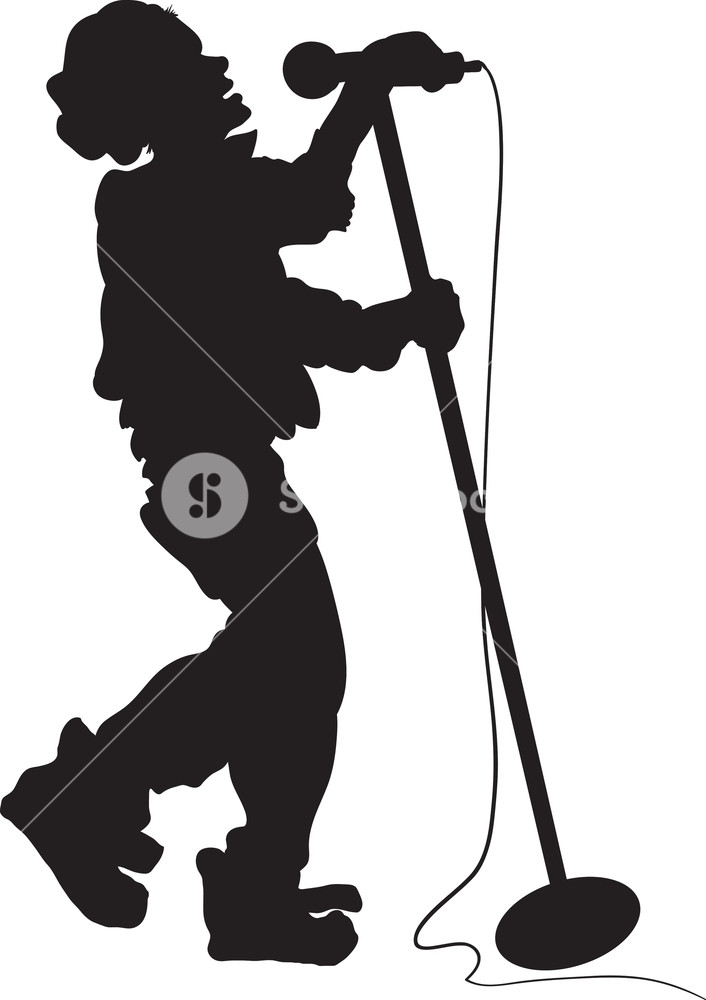 706x1000 Vector Singer Silhouette Royalty Free Stock Image