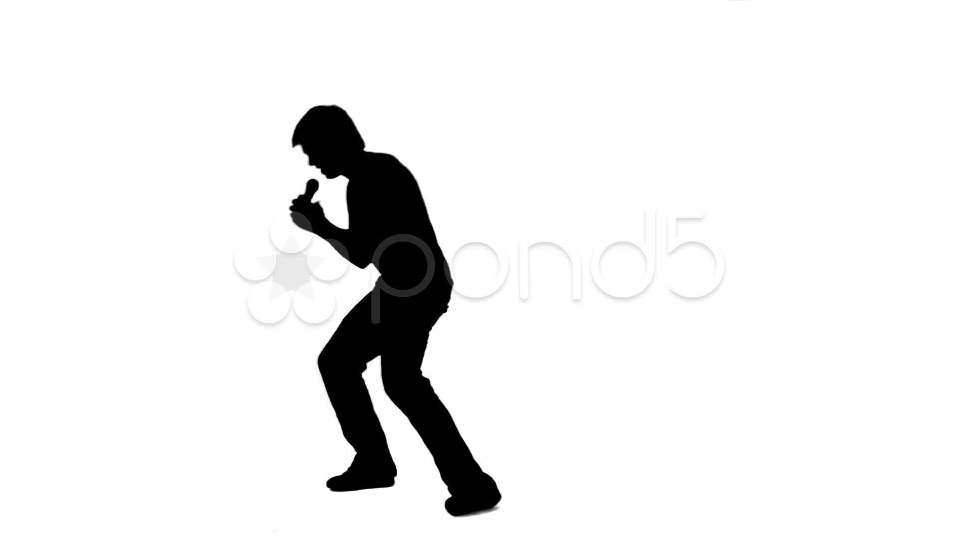 1920x1080 Video Silhouette Of A Man Singing Into A Microphone ~