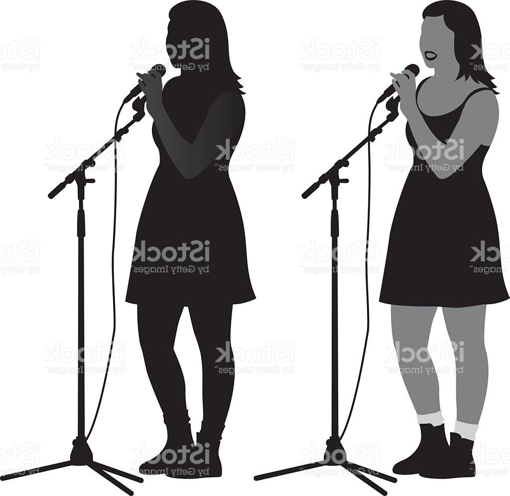 1024x995 Best Free Girl Singing Into Microphone Silhouette Vector Design