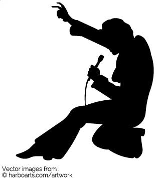 335x355 Download Elvis Singing Silhouette