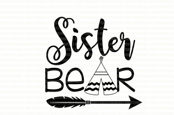 570x376 Sister Bear Svg Files Printable Clipart Cut Filesister Bear