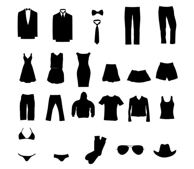 650x565 Clothing Silhouettes Graphic Set