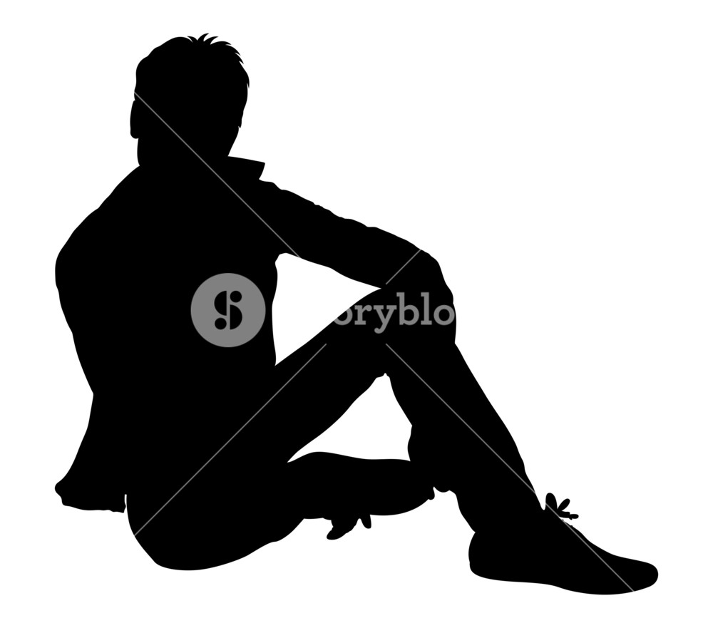 1000x881 Sitting Boy Shape Royalty Free Stock Image