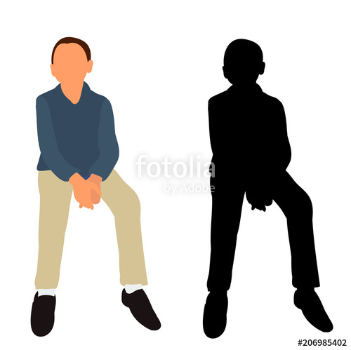 500x499 Isolated, Icon, Silhouette Boy Sitting Stock Image And Royalty