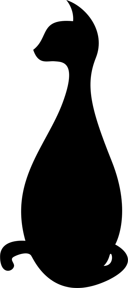 438x980 Sitting Black Cat Silhouette Svg Png Icon Free Download ( 73986