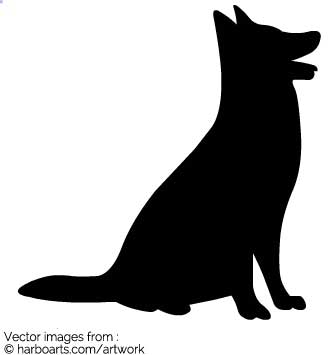 Sitting Dog Silhouette at GetDrawings | Free download