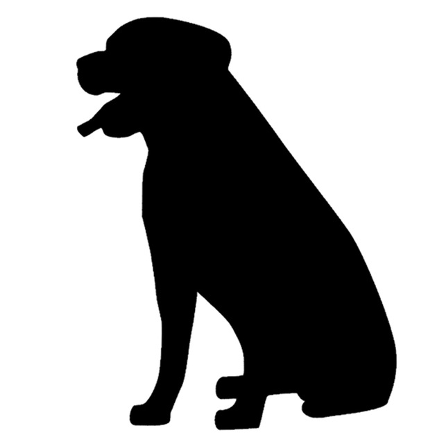 640x640 Rottweiler Dog Silhouette Graphic Sitting Sticker For Car Window