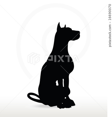 433x450 Dog Silhouette In Sitting Pose