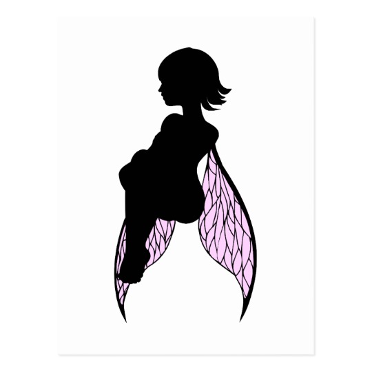 540x540 Sitting Fairy Silhouette Postcard