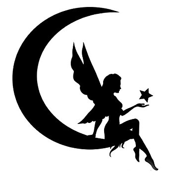 355x355 Fairy Sitting On Moon Stencil Made From 4 Ply Matboard