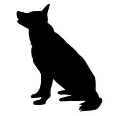 236x236 Silhouette Of German Shepherd Sitting