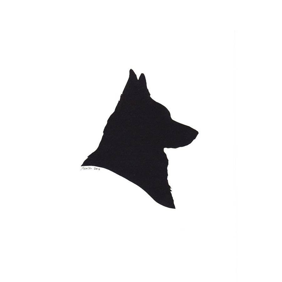 900x900 Custom Silhouette Portrait Papercutting Of A Canine Friend Dog
