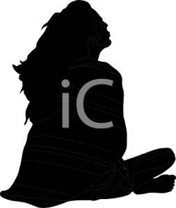 253x300 Black Silhouette Of Woman Sitting Her Legs Crossed