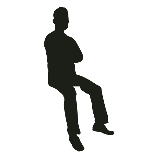512x512 Man Sitting Hands Crossed Silhouette