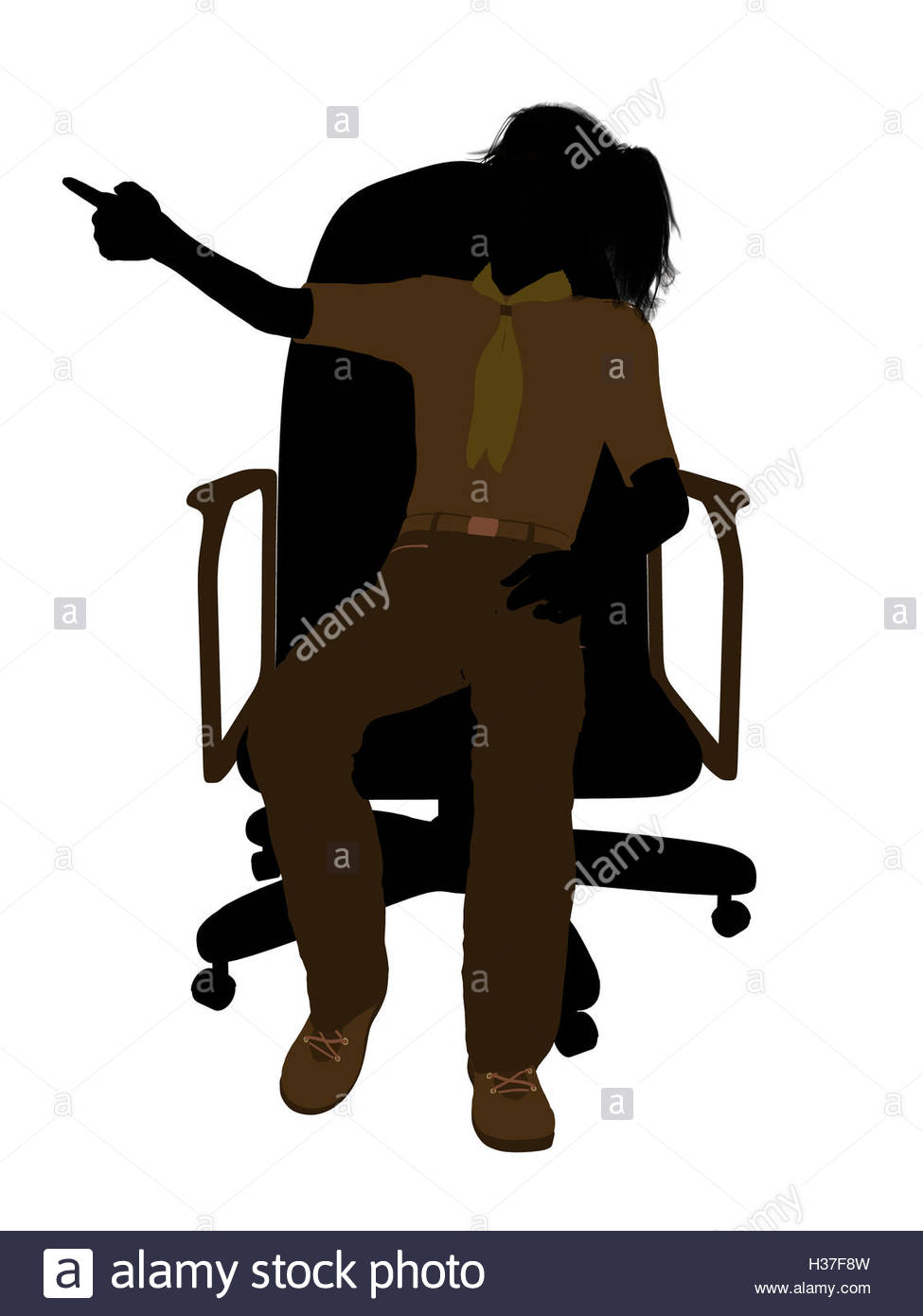 975x1390 Girl Scout Sitting In A Chair Illustration Silhouette Stock Photo