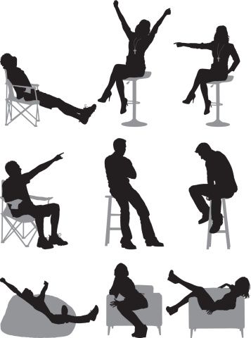 357x480 Silhouette Of People Sitting In Different Silhouettes, People