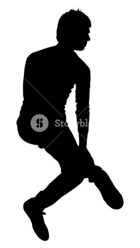 283x500 Sitting Man Shape Royalty Free Stock Image
