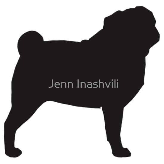 550x550 Pug Silhouette(S)' Sticker By Jenn Inashvili Silhouettes, Cricut