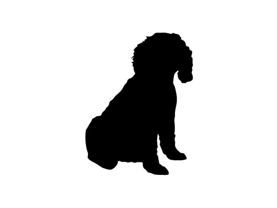 570x428 Cockapoo Sitting Mixed Dog Breed Silhouette Custom Die Cut