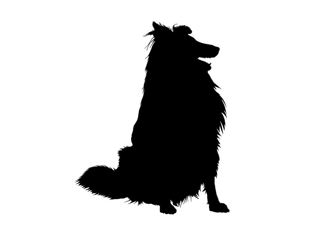 1024x768 Collie Dog Breed Silhouette Custom Die Cut Vinyl Decal Sticker