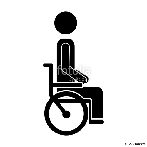 500x500 Black Silhouette Disabled Person Sitting In The Wheelchair Vector
