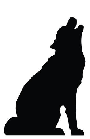318x488 Howling Wolf Silhouette Cardboard Cutouts