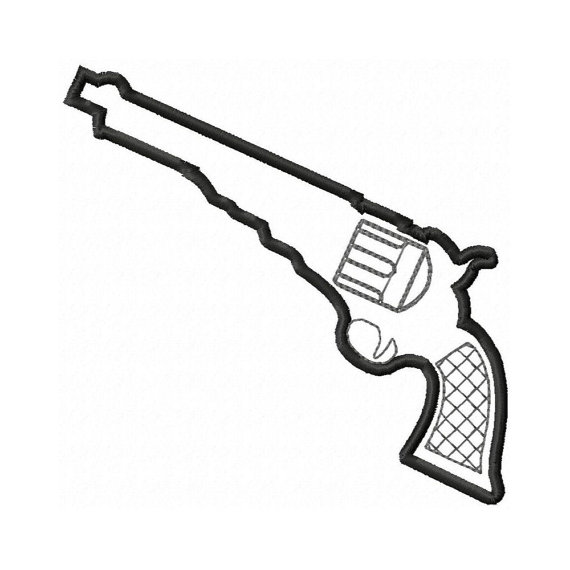 570x570 Gun Embroidery Design Six Shooter Cowboy Gun Western Gun