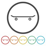 160x160 Graphics Silhouette Skateboard Icons Set Stock Image And Royalty