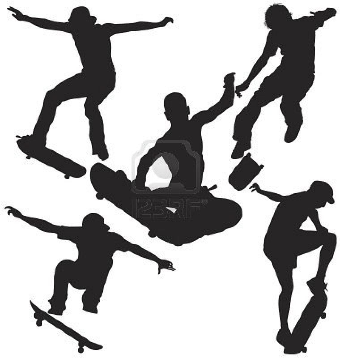 1140x1200 Skateboard Silhouette Vector. Aliment Clipart