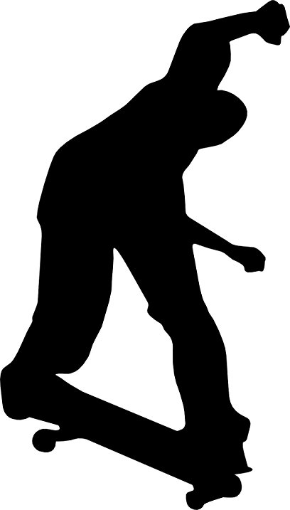 408x717 Skateboard Silhouette Iv Wall Decal Cutout 13.5x24