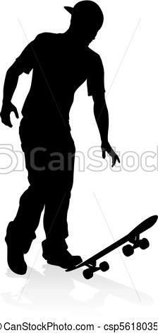 224x470 Skater Skateboarder Silhouette. Very High Quality And Highly