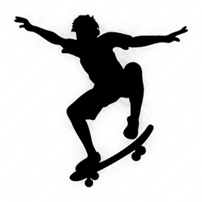 400x400 Skateboarder Silhouette Portrait Silhouette, Wood