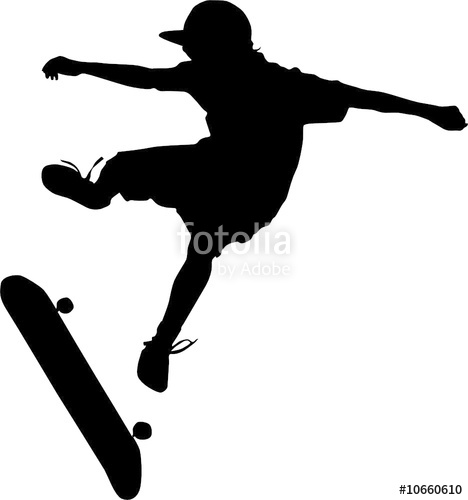 468x500 Skateboarding Silhouette Vector Stock Image And Royalty Free