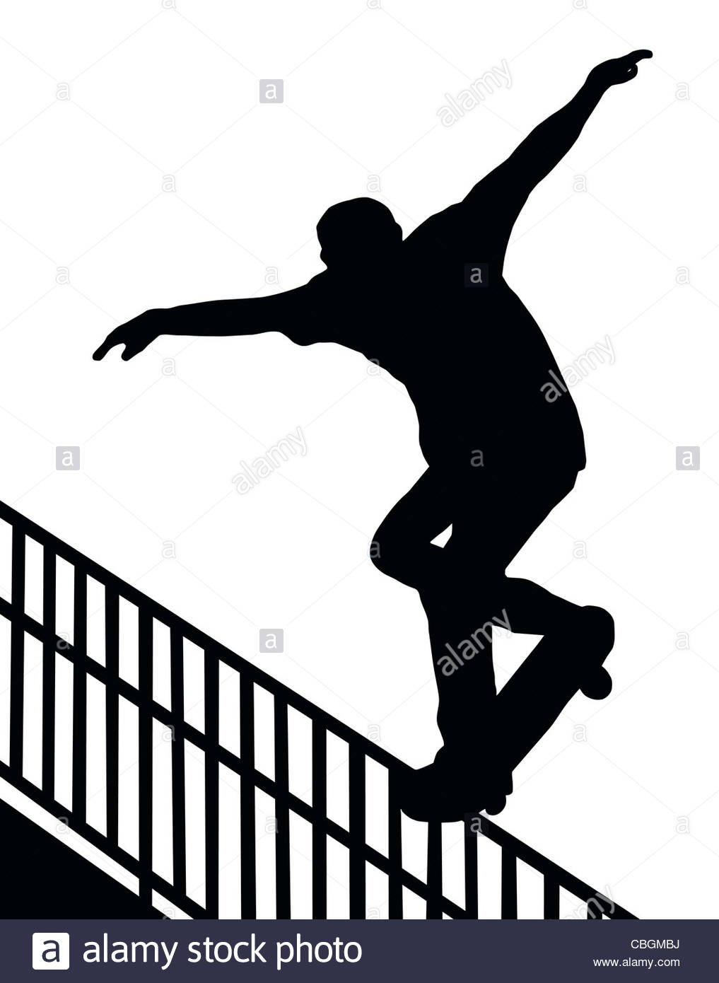 1017x1390 Skateboarding Skater Do Nosegrind Rail Slide With Board Silhouette