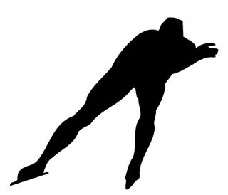 320x274 Speed Skater Silhouette Decal Sticker