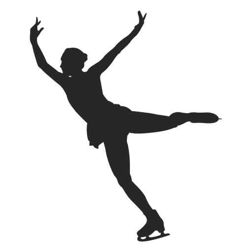 512x512 Woman Ice Skating Silhouette
