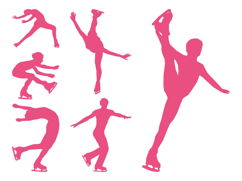 1024x765 Figure Skaters Silhouettes Set Free Vectors Ui Download