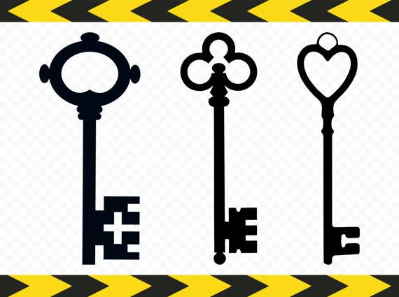 570x425 Key Svg Clipart Skeleton Key Decal Decor Heart Cut Files