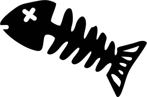 500x330 Silhouette Fish Skeleton Vector Drawing Public Domain Vectors