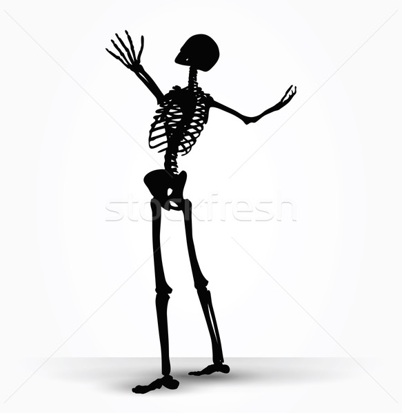 583x600 Skeleton Silhouette In Power Pose Vector Illustration Benguhan