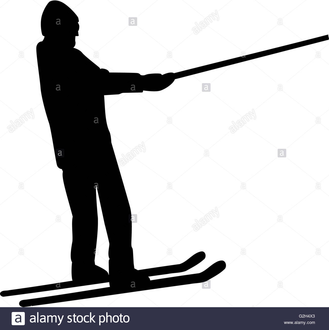 1300x1302 Ski Lift Silhouette Stock Photo 104868571
