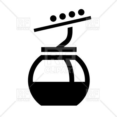 400x400 Ski Lift Black Icon Royalty Free Vector Clip Art Image