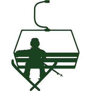 300x300 Skier On Chairlift Silhouette Design, Silhouettes And Store