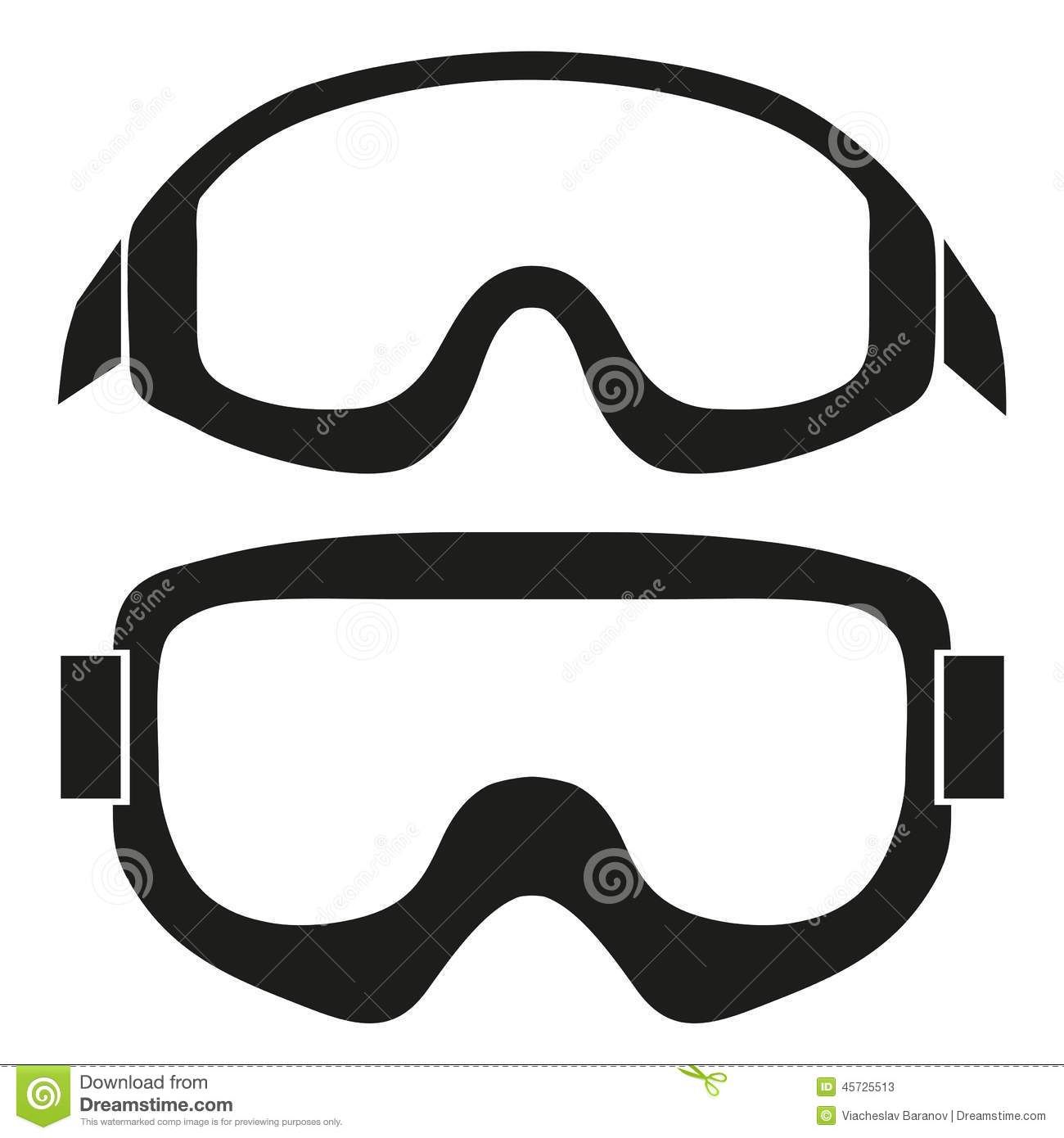 1300x1390 Silhouette Symbol Of Classic Snowboard Ski Goggles