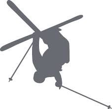 227x222 Skiing silhouette wall decal  teen vinyl sticker by keyreflection