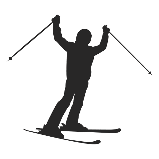 512x512 Ski Sliding Silhouette
