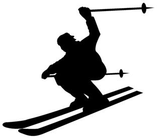 320x275 Skiing Silhouette Decal Sticker