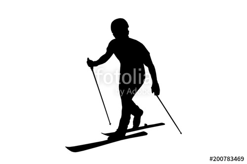 500x332 Skialpinist Silhouette, Ski Touring In Mountains, Touring Skier