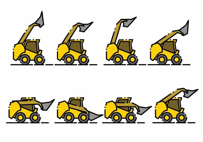 700x490 Minimalist Skid Steer Icon Set